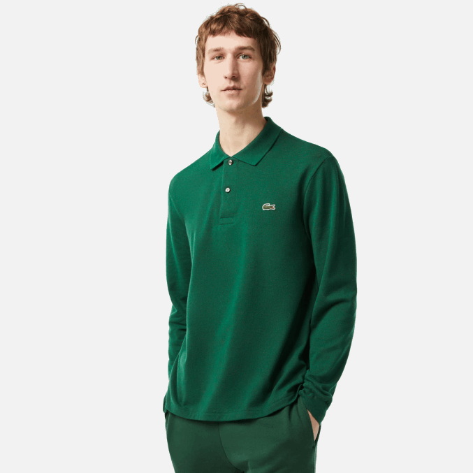 verde 132 VVL0A746 hombres Lacoste polo de manga larga original l.12.12