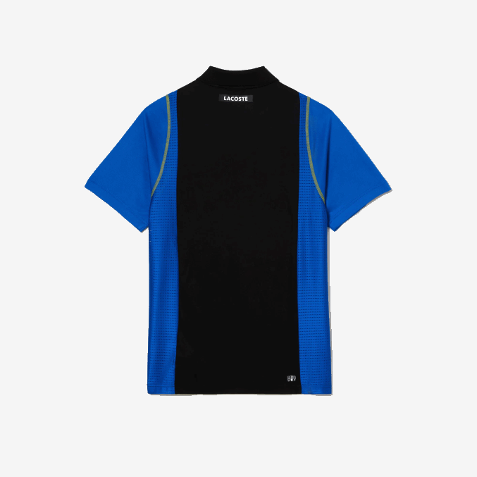 xis negro azul amarillo VVL0A85 hombres Lacoste polo de tenis de poliéster reciclado