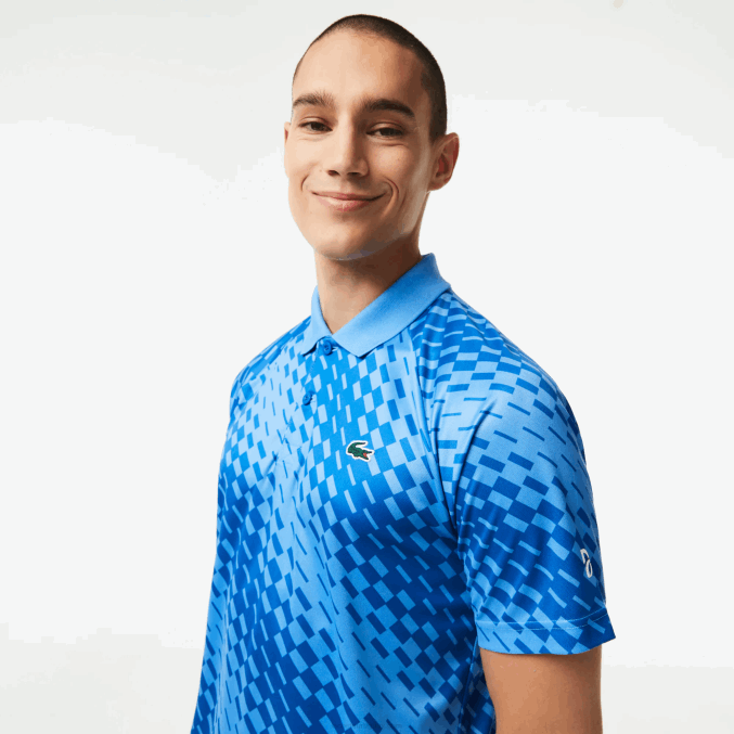 yiq azul VVL0A108 hombres Lacoste tenis x novak djokovic versión fan polo