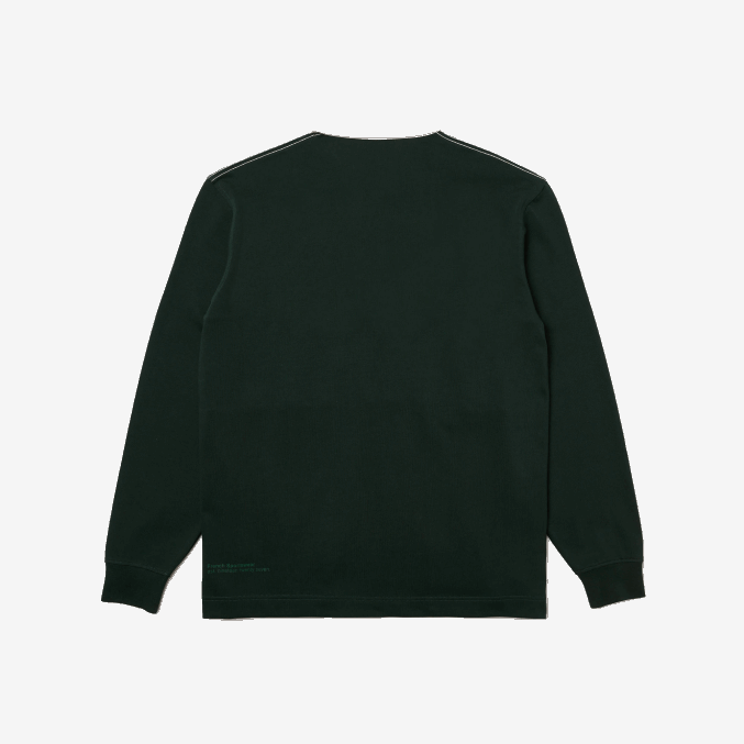 yzp verde VVL0A1687 hombres Lacoste polo de rugby holgado con logo
