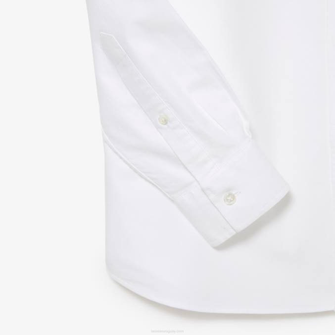 blanco 001 VVL0A1467 hombres Lacoste camisa regular fit de algodón oxford