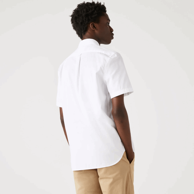 blanco 001 VVL0A1526 hombres Lacoste camisa regular fit de algodón oxford