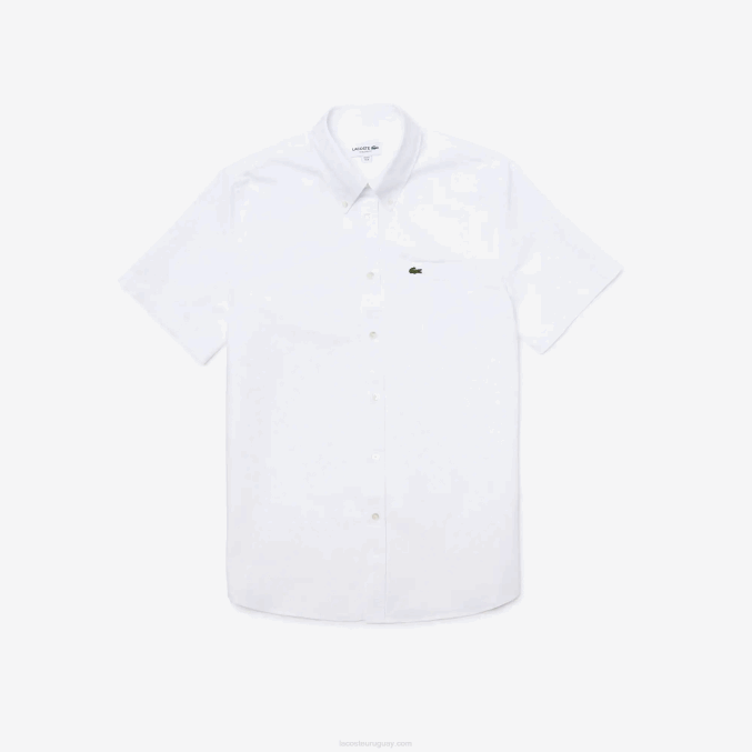 blanco 001 VVL0A1526 hombres Lacoste camisa regular fit de algodón oxford