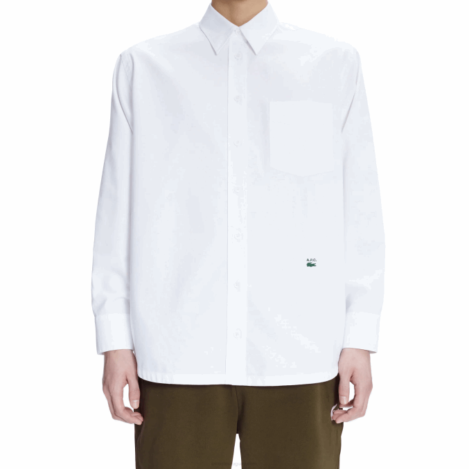 blanco 001 VVL0A1631 hombres Lacoste a.p.c. camisa holgada de algodón
