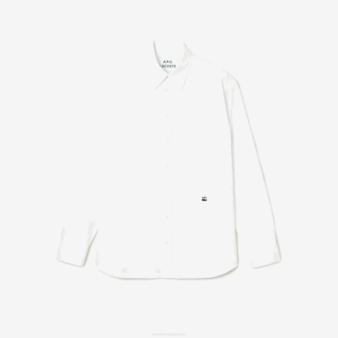 blanco 001 VVL0A1631 hombres Lacoste a.p.c. camisa holgada de algodón