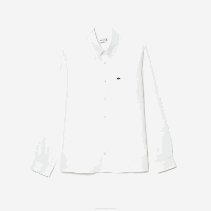 blanco 001 VVL0A469 hombres Lacoste camisa de lino