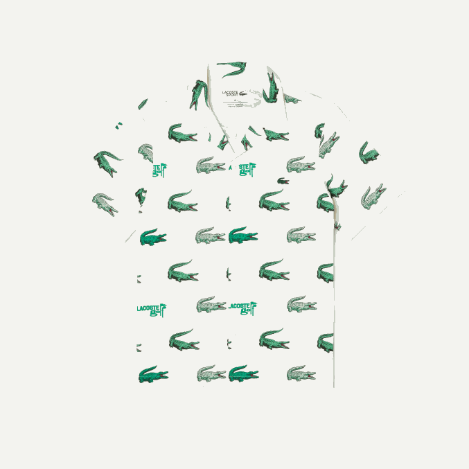 blanco 70v VVL0A473 hombres Lacoste camisa de manga corta con estampado de golf