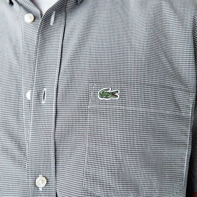 blanco azul marino 522 VVL0A1552 hombres Lacoste camisa de cuadros vichy regular fit