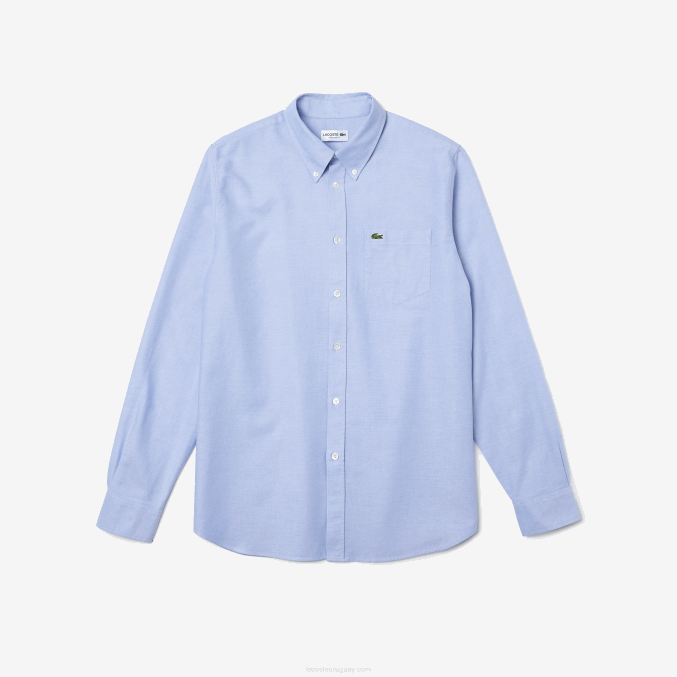 hbp azul VVL0A1466 hombres Lacoste camisa regular fit de algodón oxford