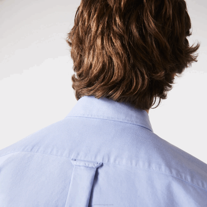 hbp azul VVL0A1466 hombres Lacoste camisa regular fit de algodón oxford