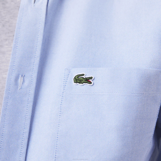 hbp azul VVL0A1466 hombres Lacoste camisa regular fit de algodón oxford