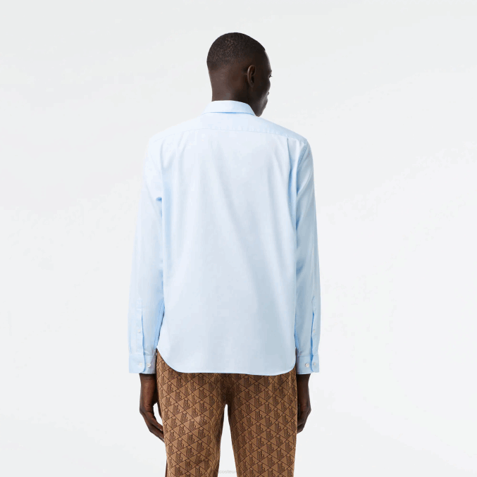 hbp azul VVL0A1493 hombres Lacoste camisa de corte regular de algodón premium