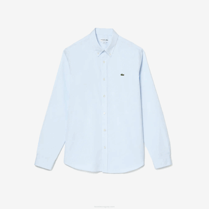 hbp azul VVL0A1493 hombres Lacoste camisa de corte regular de algodón premium