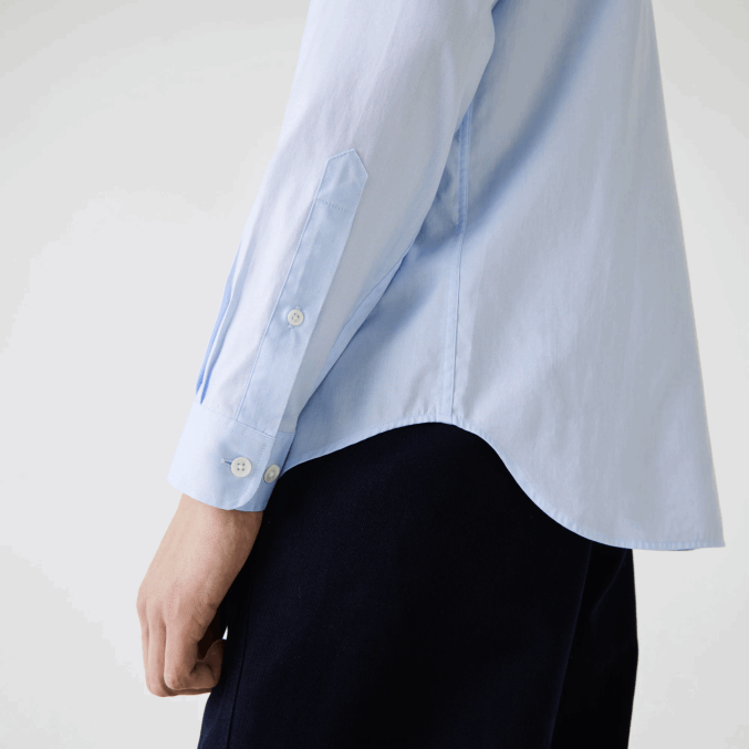 hbp azul VVL0A1493 hombres Lacoste camisa de corte regular de algodón premium