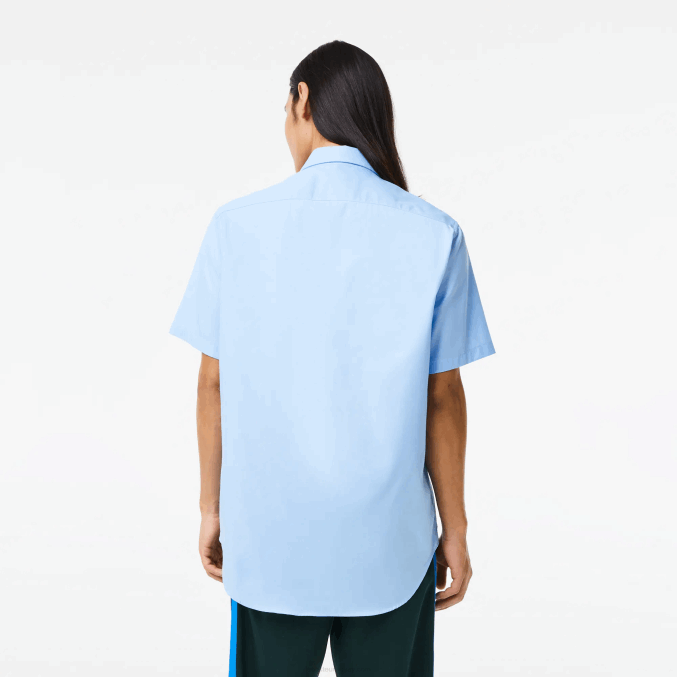 hbp azul VVL0A1562 hombres Lacoste camisa regular fit de algodón liso