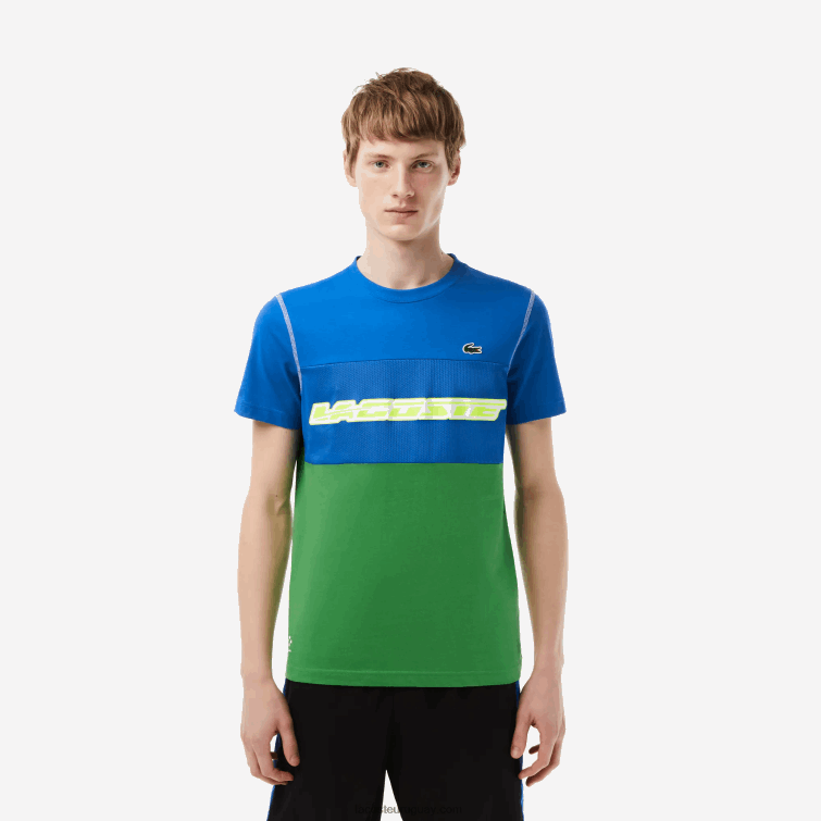 Lacoste hombres camiseta de tenis x daniil medvedev VVL0A25 azul verde blanco amarillo buc