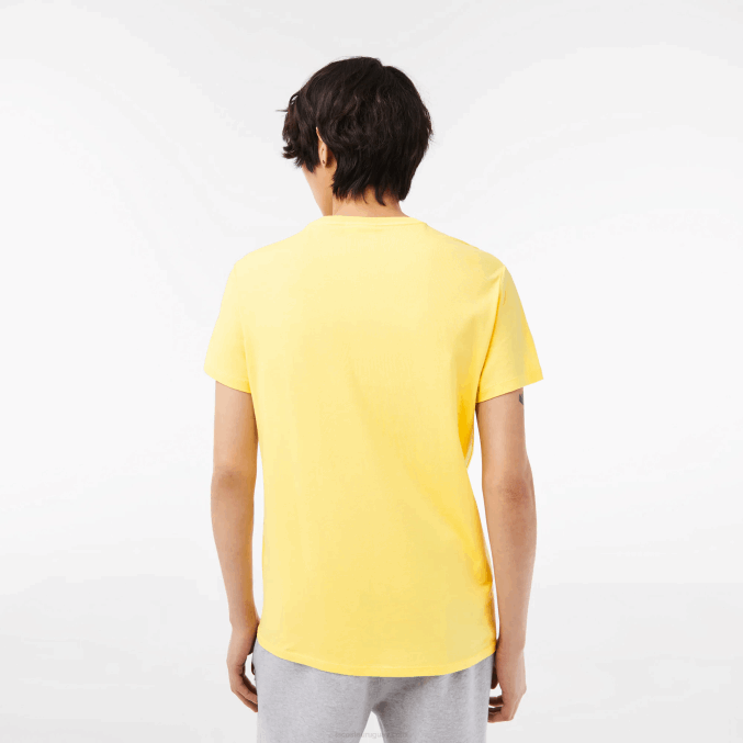 amarillo 107 VVL0A55 hombres Lacoste camiseta de punto de algodón pima con cuello redondo