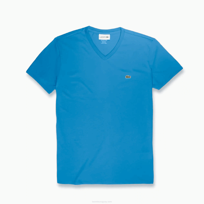 azul 4xa VVL0A731 hombres Lacoste playera de punto de algodón pima con cuello en V
