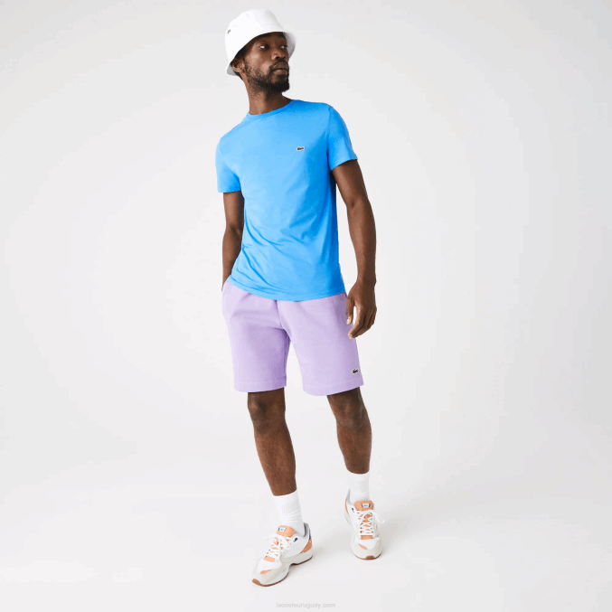 azul 4xa VVL0A767 hombres Lacoste camiseta de punto de algodón pima con cuello redondo