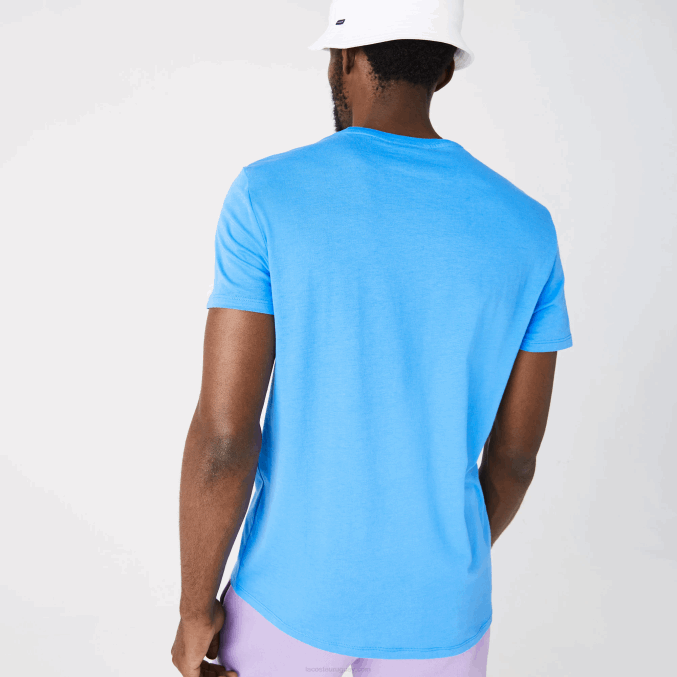 azul 4xa VVL0A767 hombres Lacoste camiseta de punto de algodón pima con cuello redondo