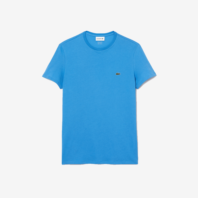 azul 4xa VVL0A767 hombres Lacoste camiseta de punto de algodón pima con cuello redondo