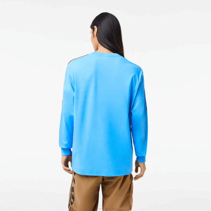 azul 4xa VVL0A817 hombres Lacoste playera con banda en contraste