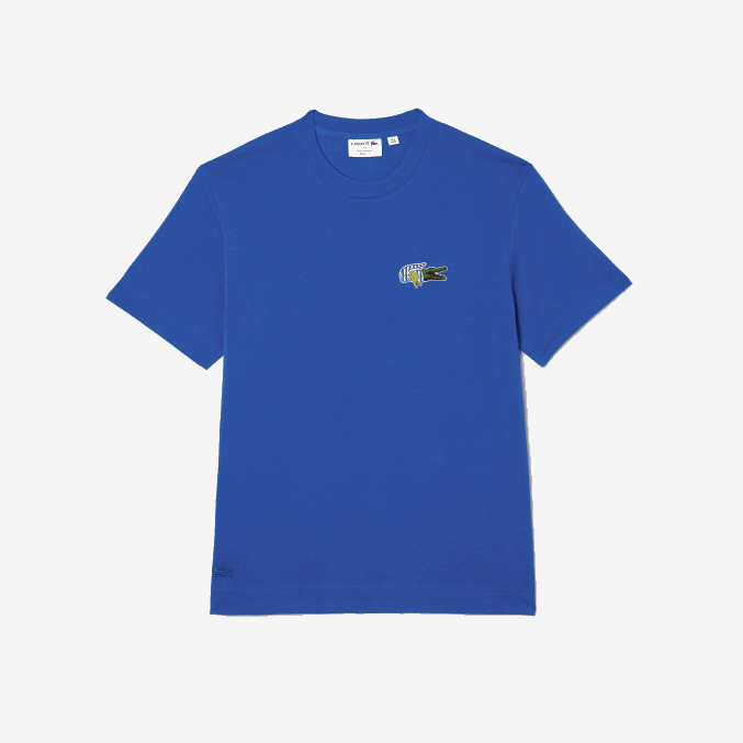 azul k1q VVL0A742 hombres Lacoste camiseta de corte holgado con efecto de cómic