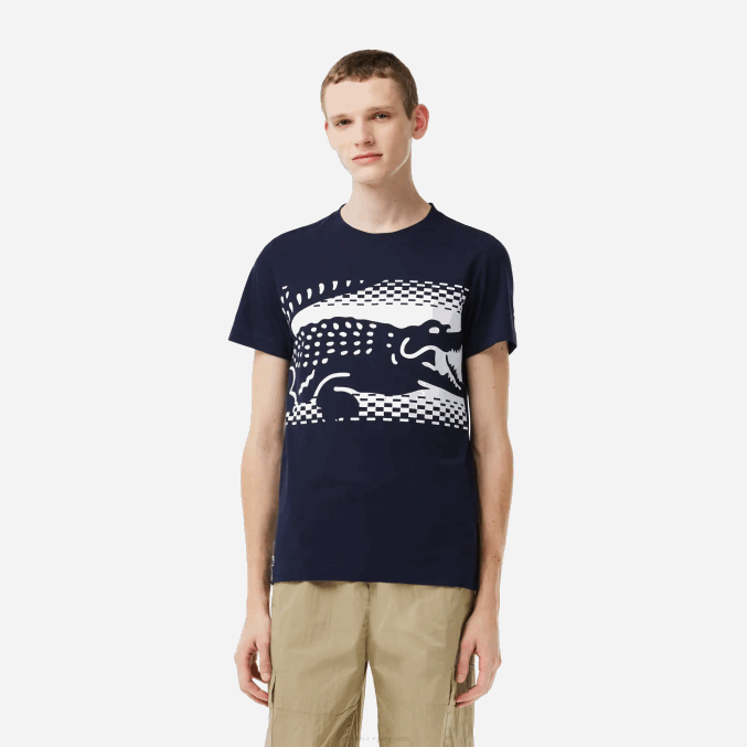 azul marino 166 VVL0A153 hombres Lacoste camiseta tenis x novak djokovic