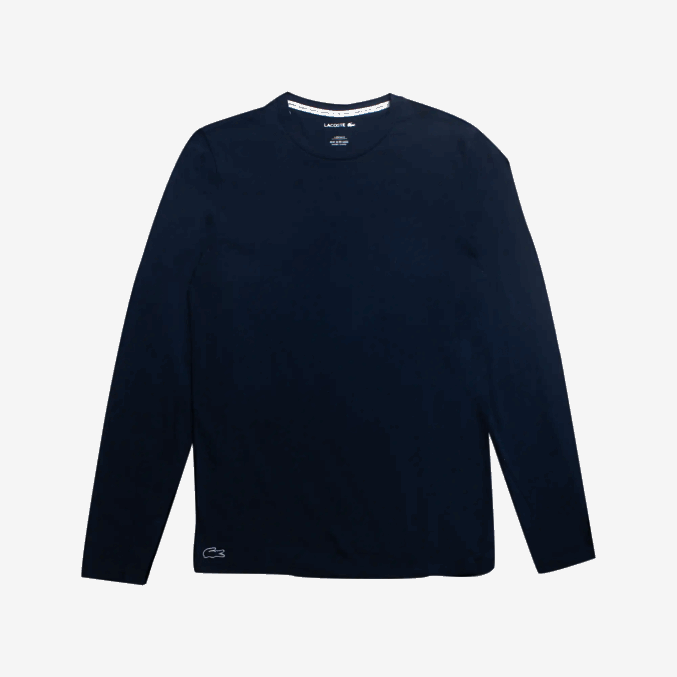 azul marino 166 VVL0A199 hombres Lacoste camiseta de salón de manga larga