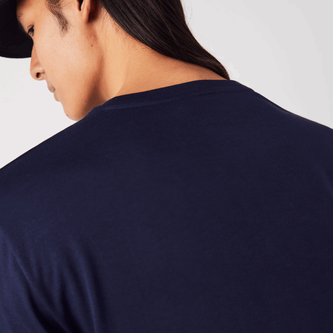 azul marino 166 VVL0A42 hombres Lacoste playera de punto de algodón pima con cuello en V
