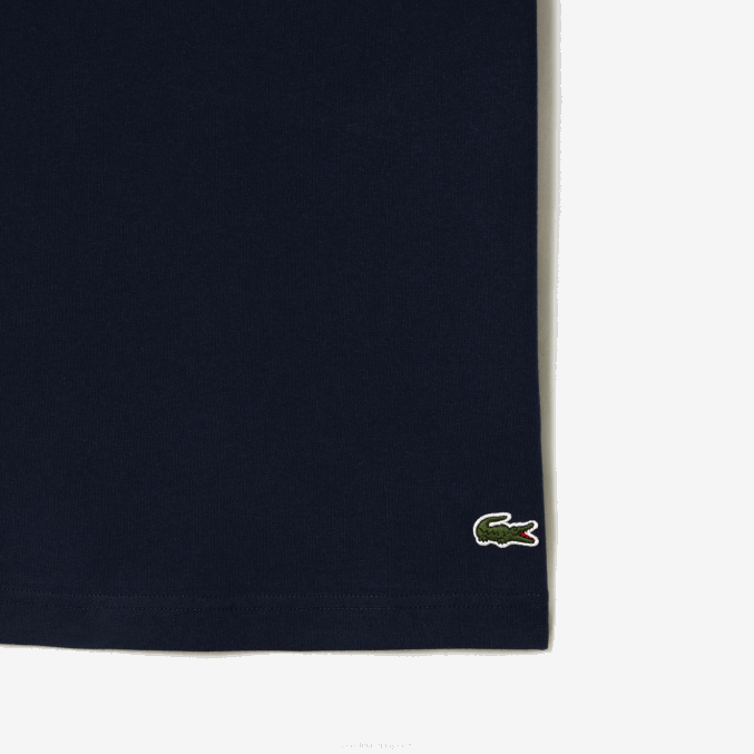 azul marino 166 VVL0A64 hombres Lacoste playera con estampado de jersey de algodón