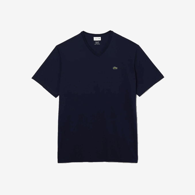 azul marino 166 VVL0A716 hombres Lacoste playera con cuello en V