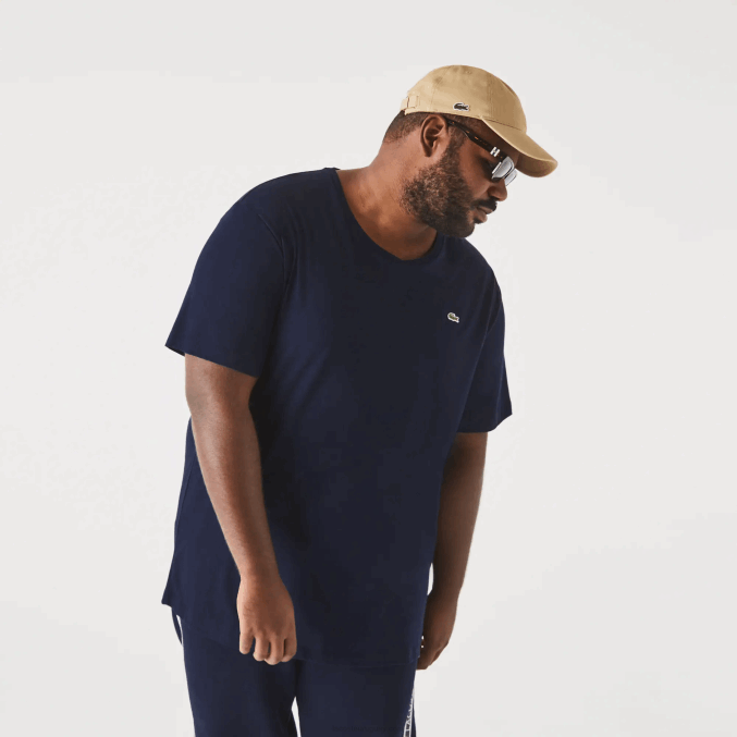 azul marino 166 VVL0A769 hombres Lacoste camiseta de jersey de algodón con cuello redondo xl