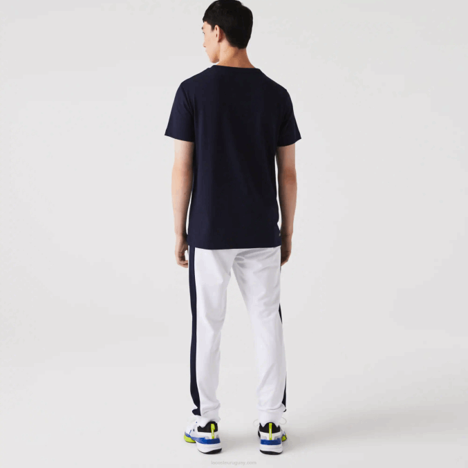 azul marino 166 VVL0A840 hombres Lacoste camiseta sport con estampado de cocodrilo