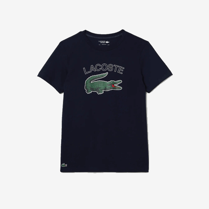 azul marino 166 VVL0A840 hombres Lacoste camiseta sport con estampado de cocodrilo