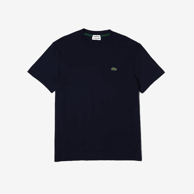 azul marino 166 VVL0A96 hombres Lacoste camiseta de algodón orgánico con cuello redondo