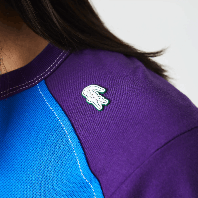 azul verde morado 7w6 VVL0A819 hombres Lacoste camiseta heritage regular fit de piqué elástico con bloques de color