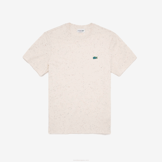 beige 74a VVL0A749 hombres Lacoste camiseta regular fit de punto de algodón con estampado moteado
