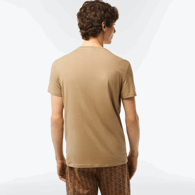 beige cb8 VVL0A57 hombres Lacoste camiseta de punto de algodón pima con cuello redondo