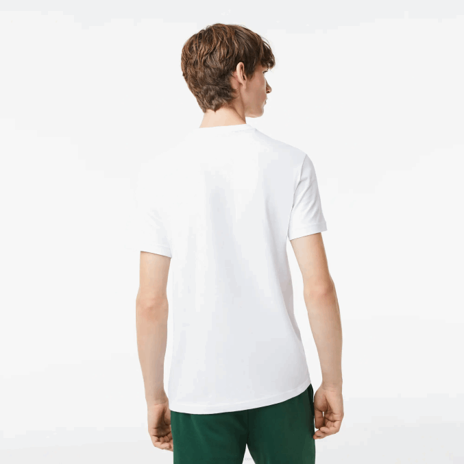 blanco 001 VVL0A106 hombres Lacoste camiseta de corte regular