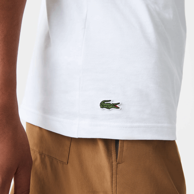 blanco 001 VVL0A106 hombres Lacoste camiseta de corte regular