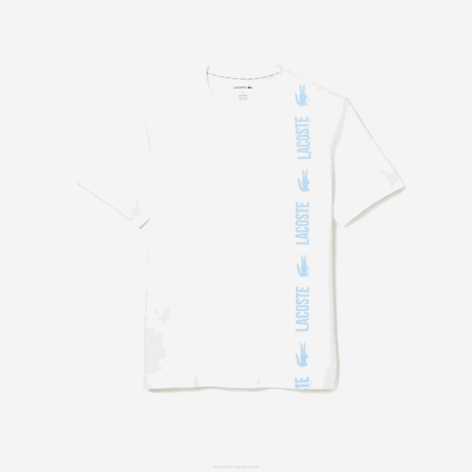 blanco 001 VVL0A1627 hombres Lacoste playera de corte holgado con cocodrilo de la marca