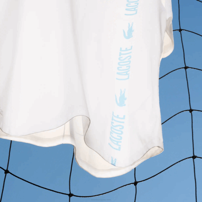 blanco 001 VVL0A1627 hombres Lacoste playera de corte holgado con cocodrilo de la marca