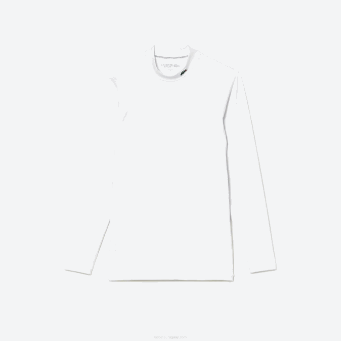blanco 001 VVL0A245 hombres Lacoste camiseta sport manga larga ajustada