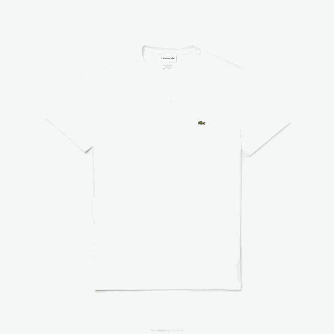 blanco 001 VVL0A40 hombres Lacoste playera de punto de algodón pima con cuello en V