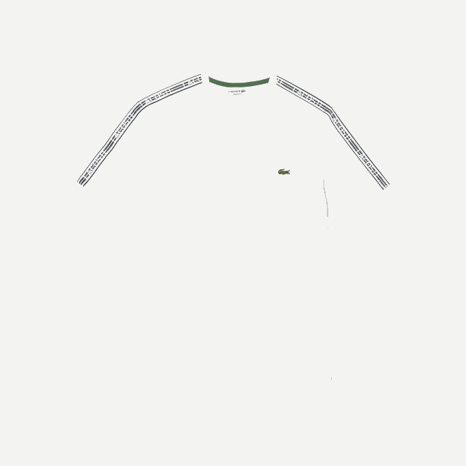 blanco 001 VVL0A46 hombres Lacoste playera regular fit con rayas del logo