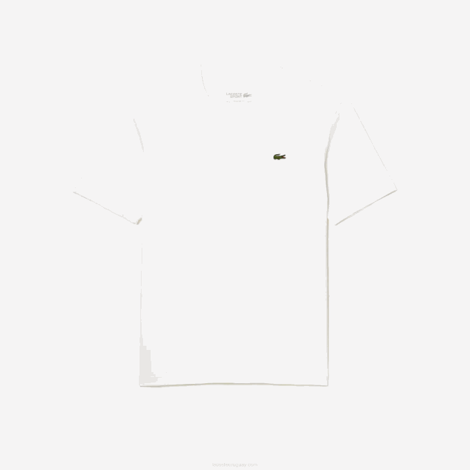 blanco 001 VVL0A51 hombres Lacoste camiseta deportiva transpirable