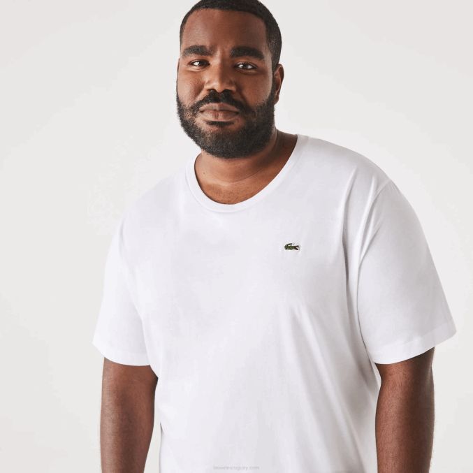 blanco 001 VVL0A651 hombres Lacoste camiseta xl regular fit de punto de algodón pima