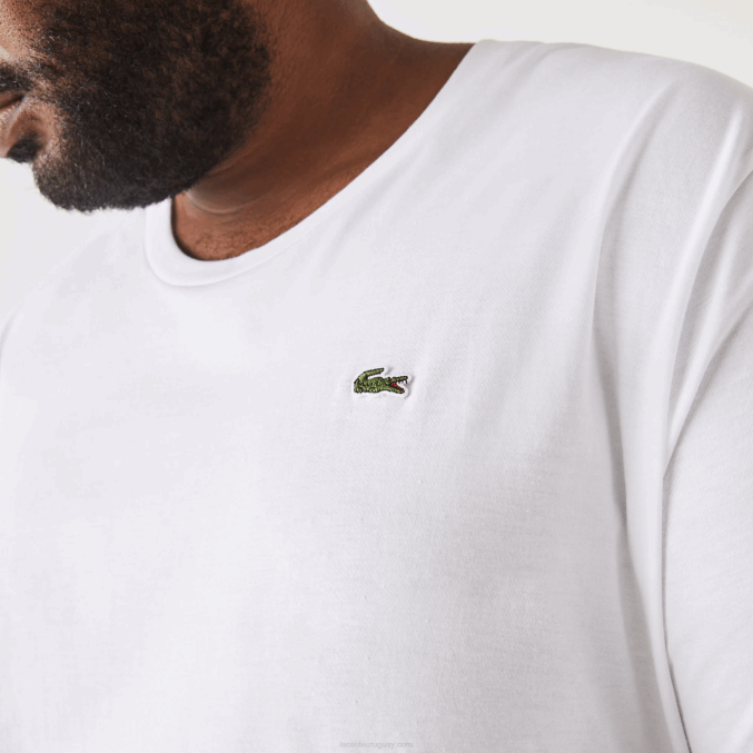 blanco 001 VVL0A651 hombres Lacoste camiseta xl regular fit de punto de algodón pima