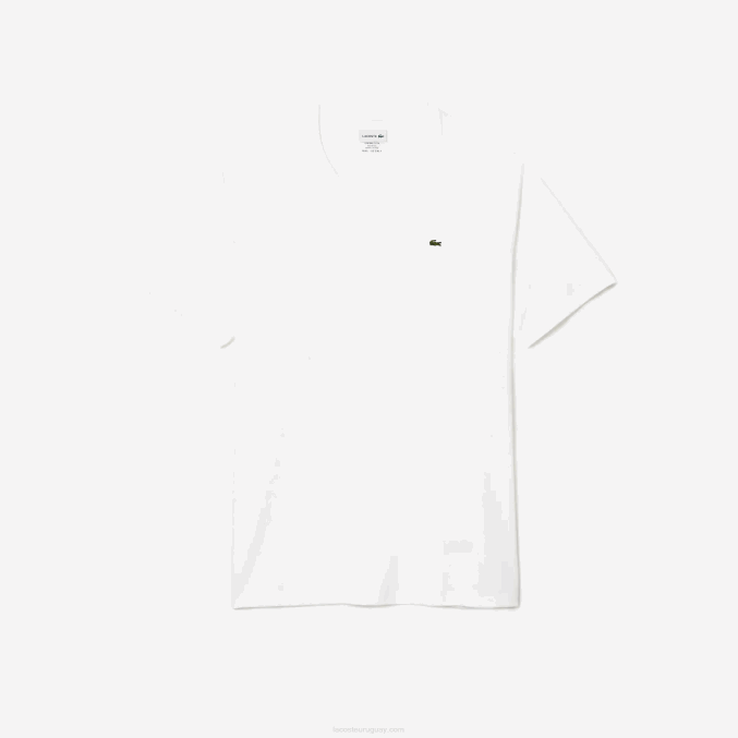 blanco 001 VVL0A651 hombres Lacoste camiseta xl regular fit de punto de algodón pima